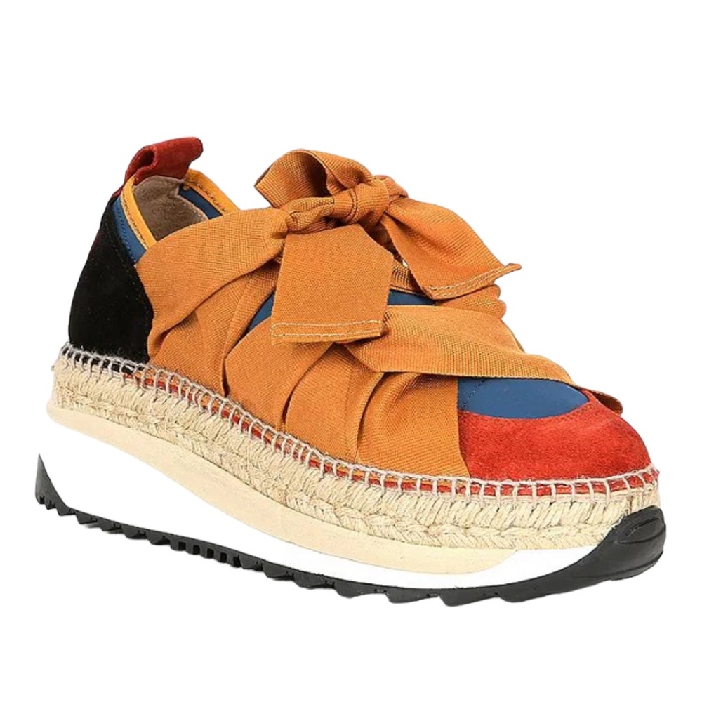 Free People Chapmin Suede Chunky Espadrille Platform Sneakers Size 38 NWOT